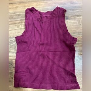 Aura Ribbed Tank Top in Berry